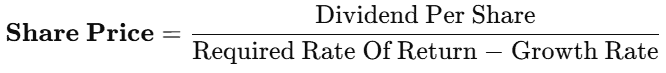 Dividend Discount Model (For Dividend-Paying Companies)