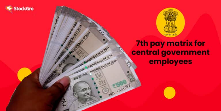 7th pay matrix for central government employees
