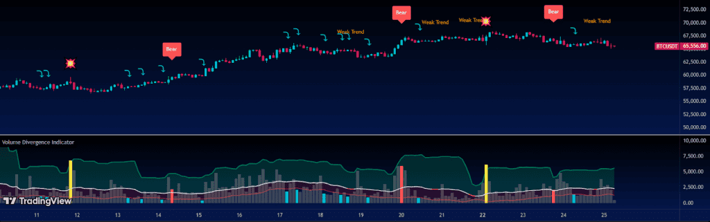Net Volume for Divergence Signals