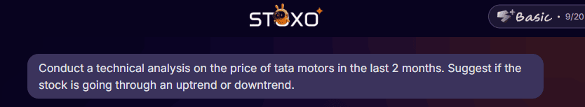 Stoxo, India’s first AI-powered stock market research and trading platform, providing instant stock analysis and insights for investors.