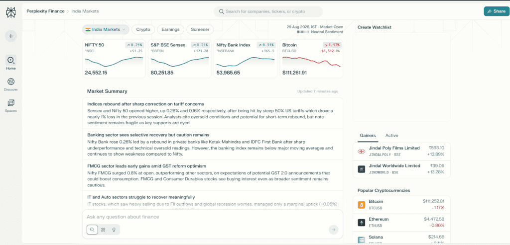 Perplexity Finance