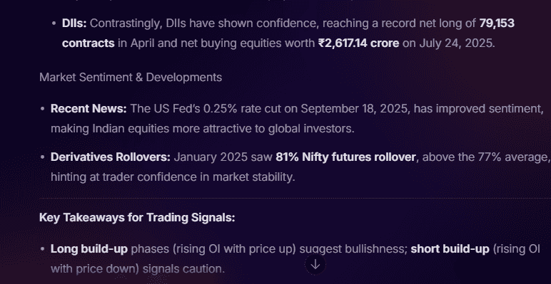 Stoxo provides Nifty50 price movement ranges, potential entry/exit points for futures trades, and updates on volume trends, volatility, and market dynamics.