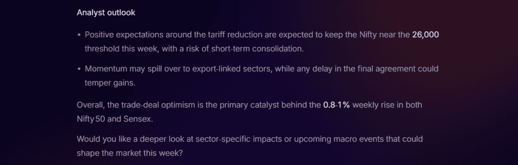 Stoxo analyst outlook summarizing overall market situation and sentiment